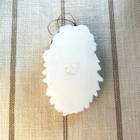 Vintage Santa Ornament with Roses in Beard, Shabby Chic Christmas Decor - Picture 2 of 12